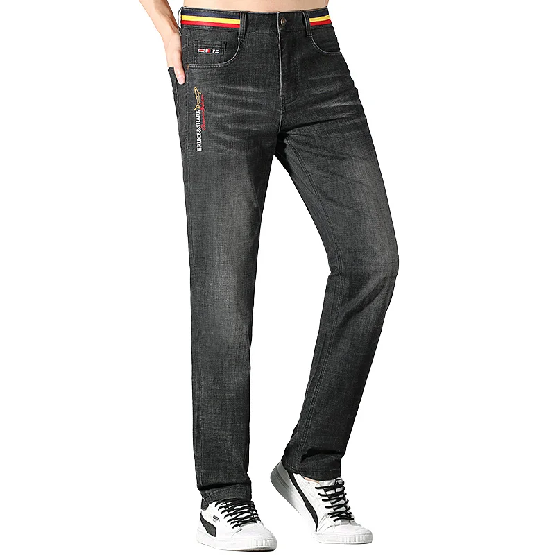 Bruce&Shark 2024 New Summer Men\'s Jeans Stretch Loose Fit Straight Thin Jeans for Men Casual Fashion Korean Style Man Jeans