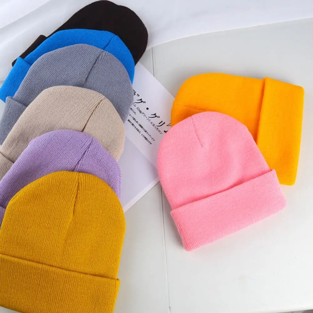 

Fashion Thickened Winter Hats Keep Warm Solid Cute Beanie Caps Outdoor Ear Protection Knitted Hat for Men Women Casual Cap