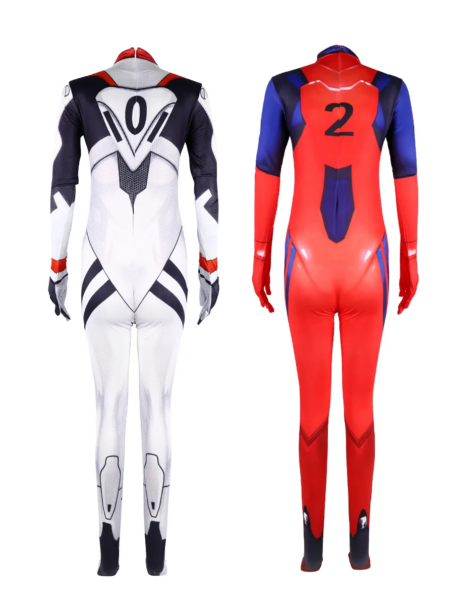 Asuka Langley Soryu Ayanami Rei ontariTwo Dva Cosplay Costume pour femme Asuka Test Jumpsuit Zentai imbibé Anime Halloween Drum