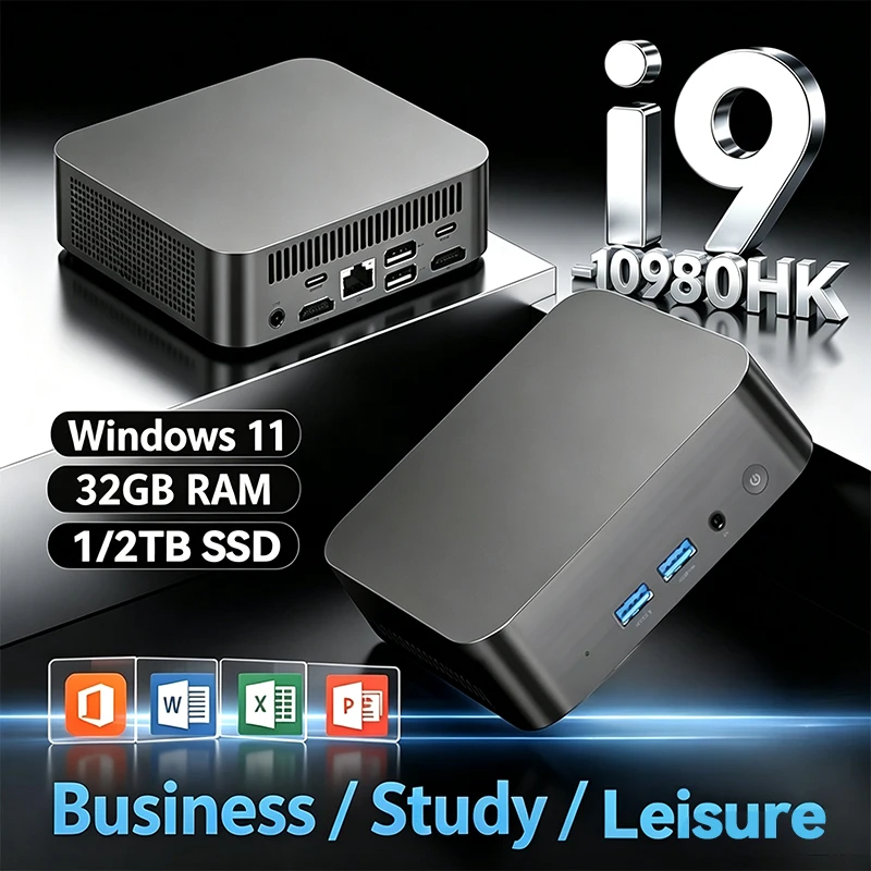 윈도우 11 프로 미니 PC 인텔 I9 10980HK I7 4510U 미니 PC 컴퓨터 16GB 32GB 램 1TB SSD 게이밍 PC 와이파이 6 BT5.2 미니 PC 데스크탑