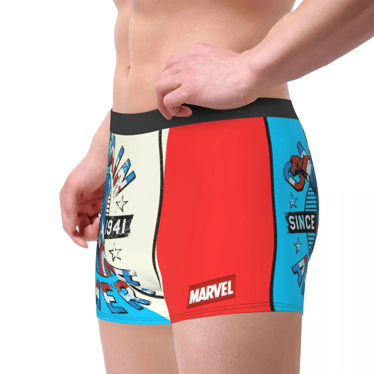 Ropa interior de algodón para hombre, bóxer de película de Capitán América de Disney de Marvel, pantalones cortos ventilados