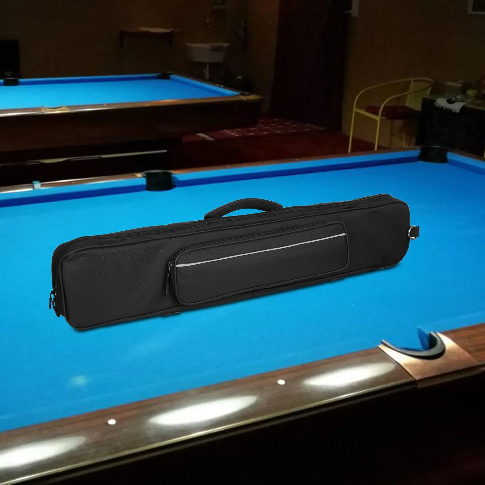 Carry Bag Billiards Pool Cue Cases 1/2 Cue Cases Compact Pool Cue Cases Anti Scratch Soft Cue Bag 7 Holes Cue Cases 32.68inch