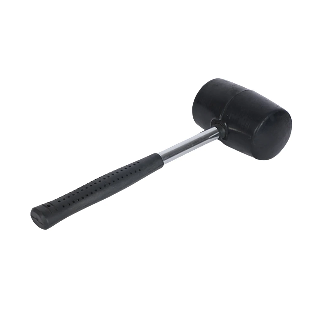 750g Rubber Hammer Steel Handle Fiber Ball Hammer Woodworking Tool Carving Mallet Tiling Framing Durable Wear