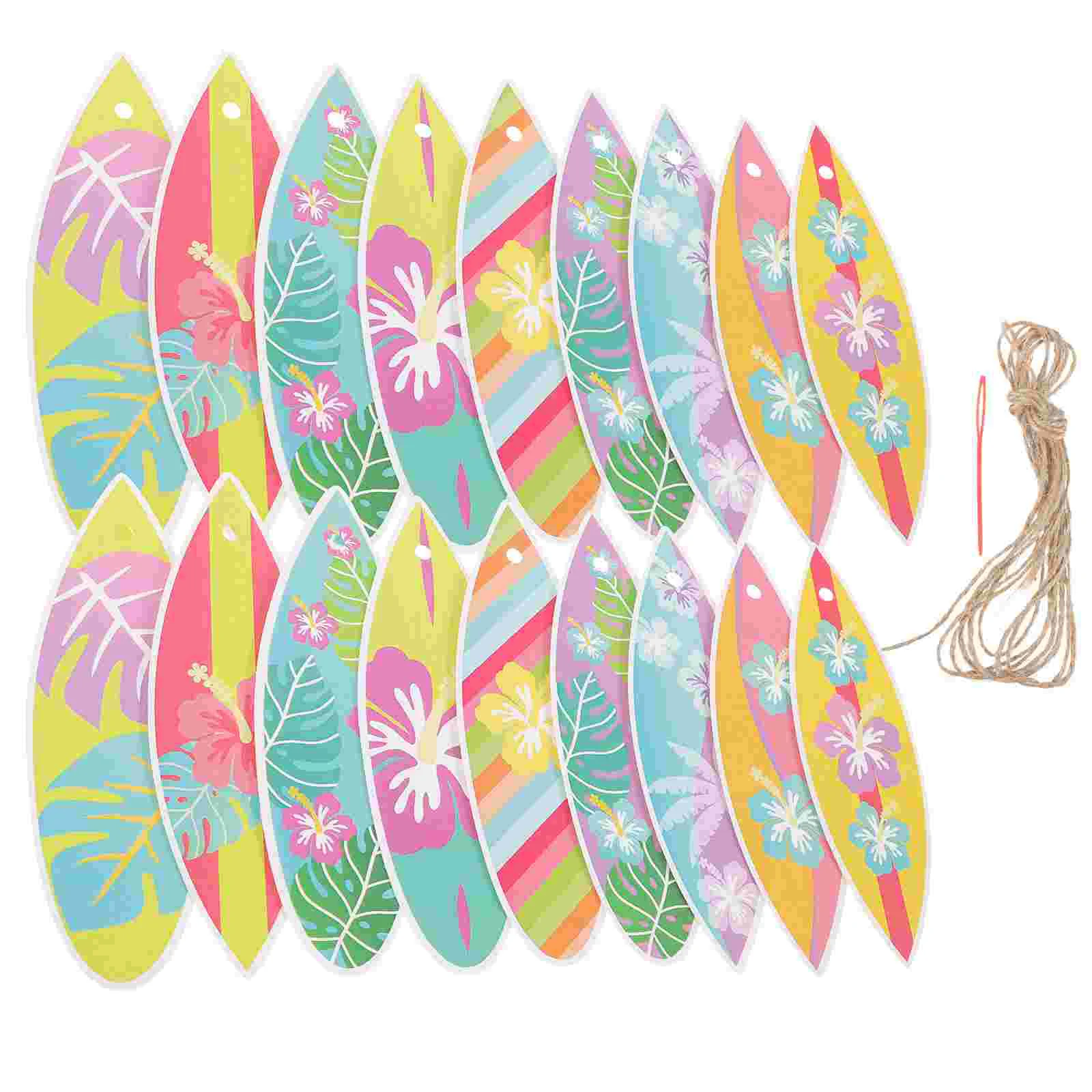 27 Pcs Surfboard Charm Hanging Wall Decor Decoration Hawaii Ornament Paper Decorative Seaside Vintage