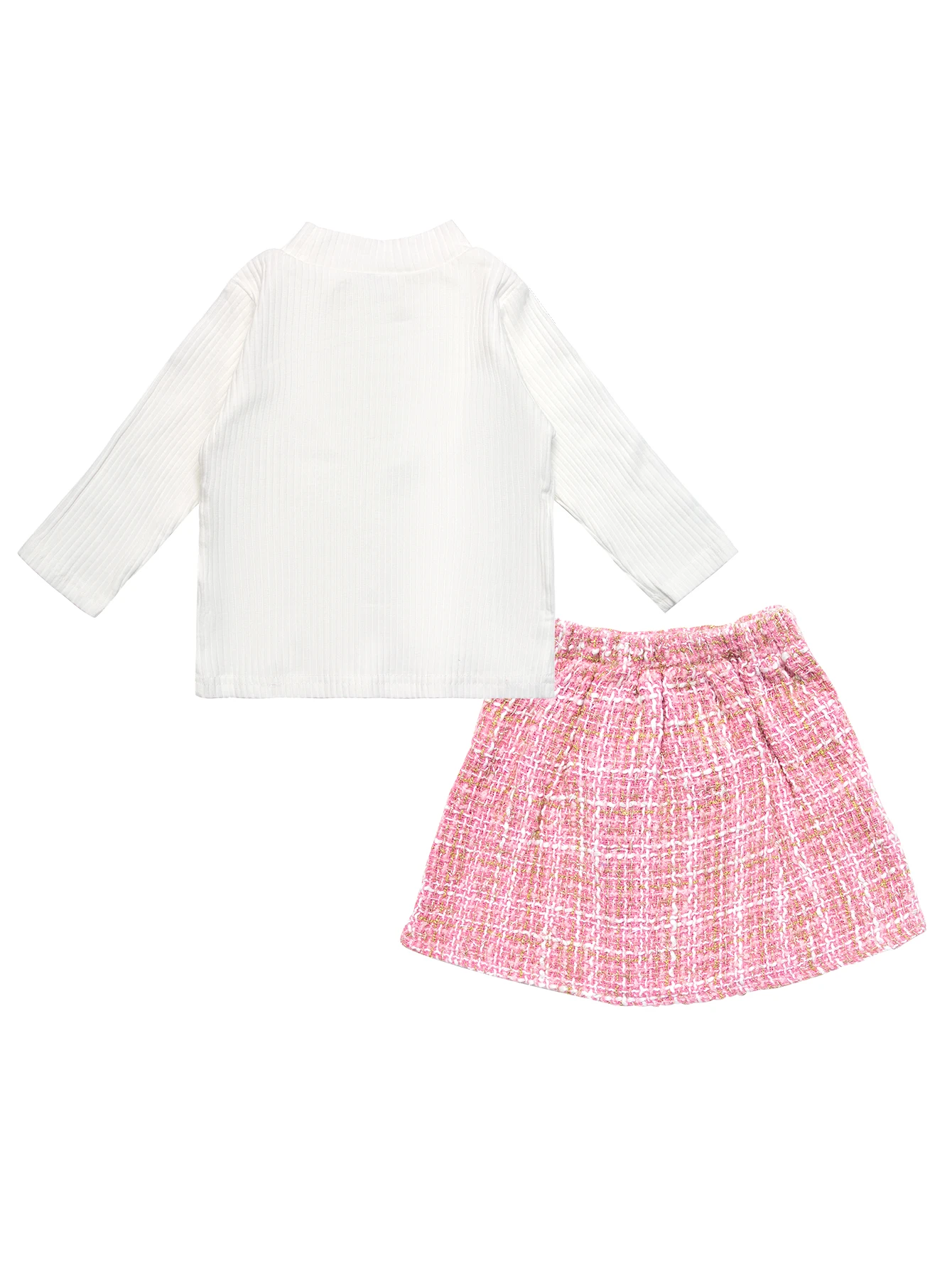 3PCS Autumn Kids Three Piece Clothes Baby Girls Knit Top+Plaid  Skirt+Beret Children Elegant Toddler Princess Uniform 0-3Yrs