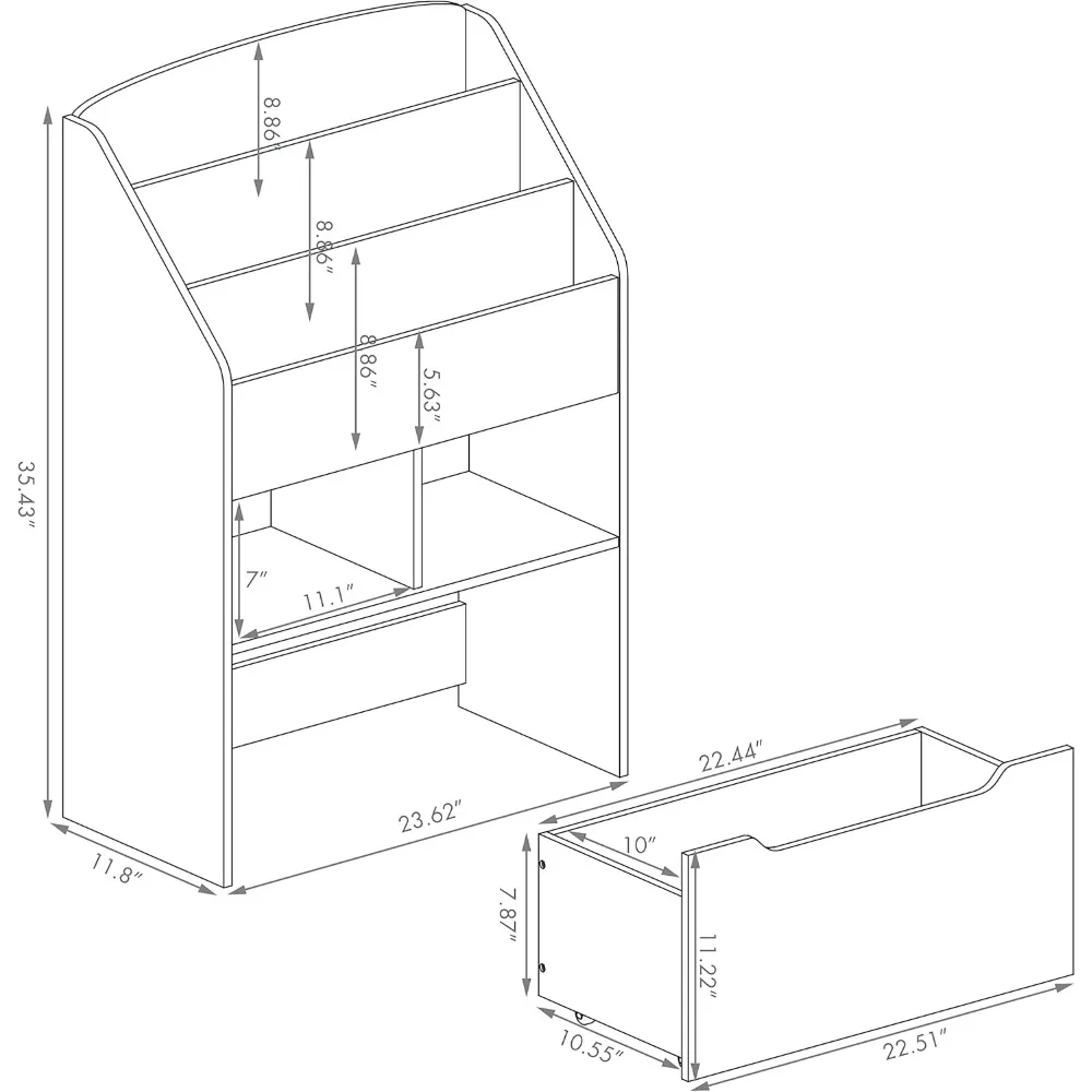 Utex Boekenplank Voor Kinderen, Houten Boek Display, Kinderen Boekenplank En Speelgoed Opslag, Kinderen Boek Rek Boekenkast Toybox Combo