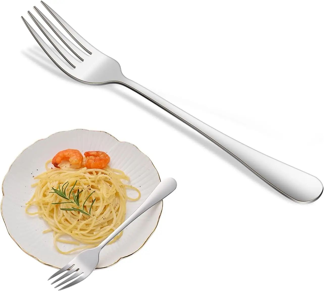 

Набор из 8 вилок для салата длиной 6,7 дюйма, прочные вилки для десертов из нержавеющей стали, пригодные для мытья в посудомоечной машине, для домашней кухни