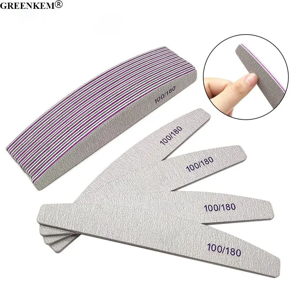 5 PCS Nail File Professional Nail Files Reusable Double Sided Emery Board(100/180 Grit) Nail Styling Tools for Home and Salon