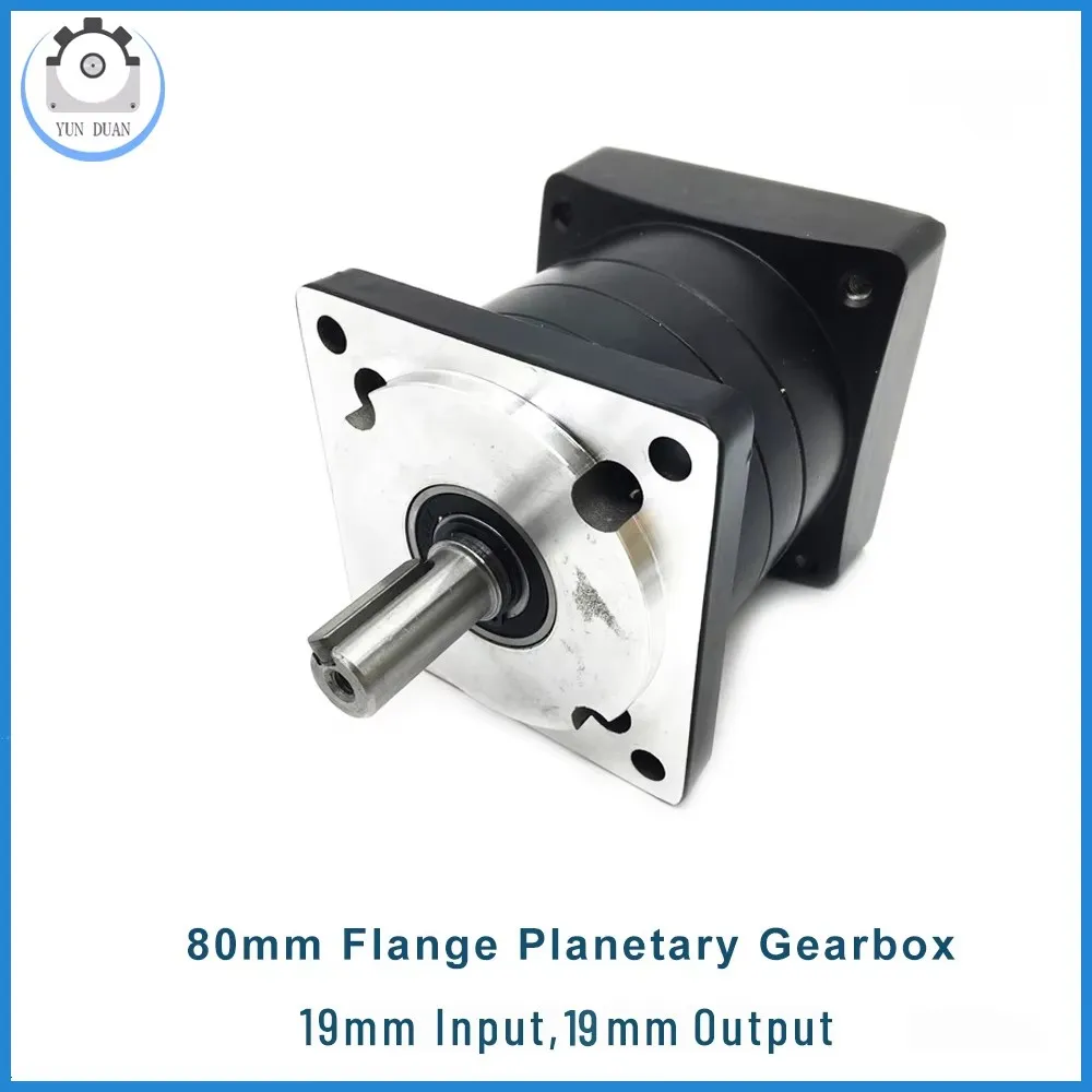 Servo Motor Reducer 80mm Flange Planetary Gearbox Input & Output 19mm Speed Ratio 3:1,5:1,10:1,30:1~216 Reducer for Servo Motor