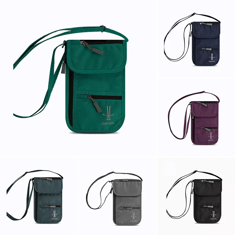 NamcheBarwa 1Pcs Waterproof Portable Nylon Storage Bag Travel Document Card Bag Neck Wallet Money Card Passport Neck Pouch