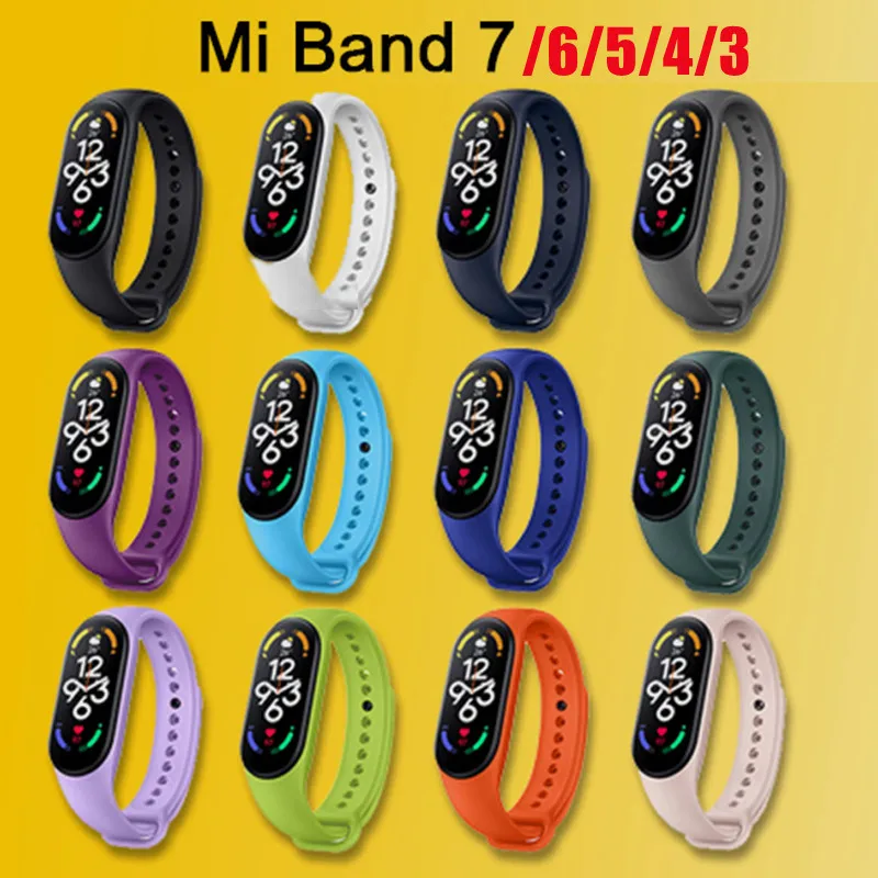 Pulsera de silicona para Xiaomi Mi Band 7 y 6, repuesto de reloj inteligente deportivo con NFC, correa para mi band 5, 4 y 3