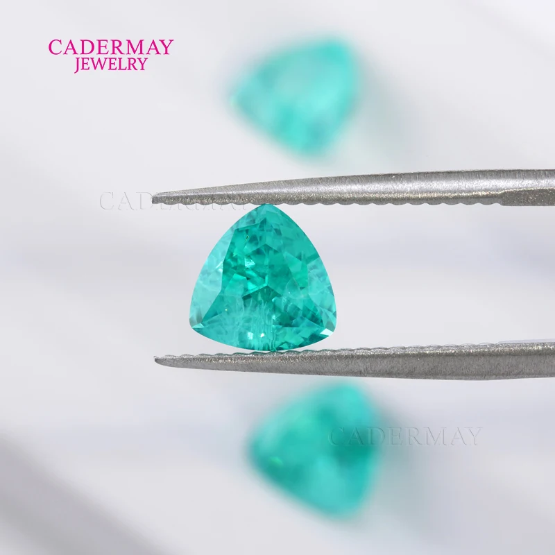 Cadermay Lab Grown Paraiba Yttrium Aluminium Garnet Trillion Shape Synthetic Blue Green Paraiba YAG Gemstones For Jewelry Making