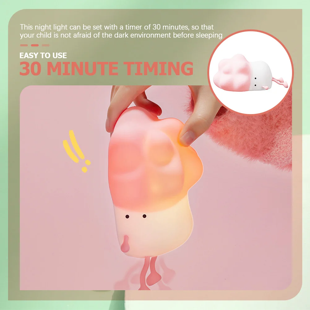 سيليكون ضوء الليل لطيف الكرتون بطة Led أباجورة لغرفة النوم 30 دقيقة الموقت اللمس عكس الضوء