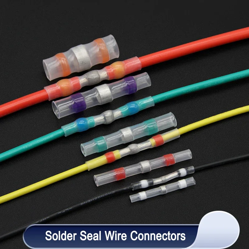 Solder Seal Wire Connectors Waterproof Electrical Cable Terminals Heat Shrink Tube Electrical Butt Splice Kit