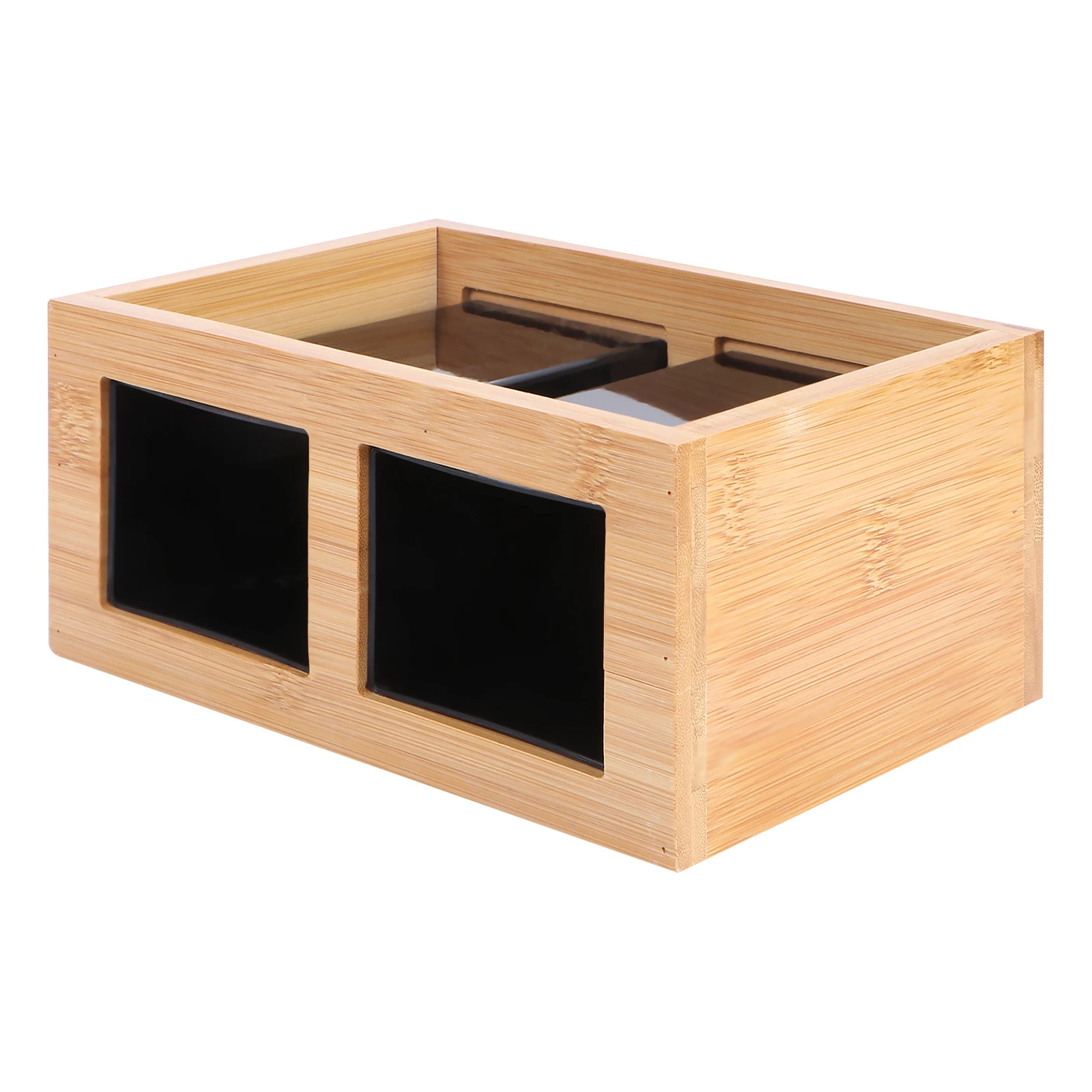 

Bamboo Flatware Organizer Caddy Rustic Utensil Holder for Tableware Drying Rack Chopsticks Spoon Fork Eco Friendly