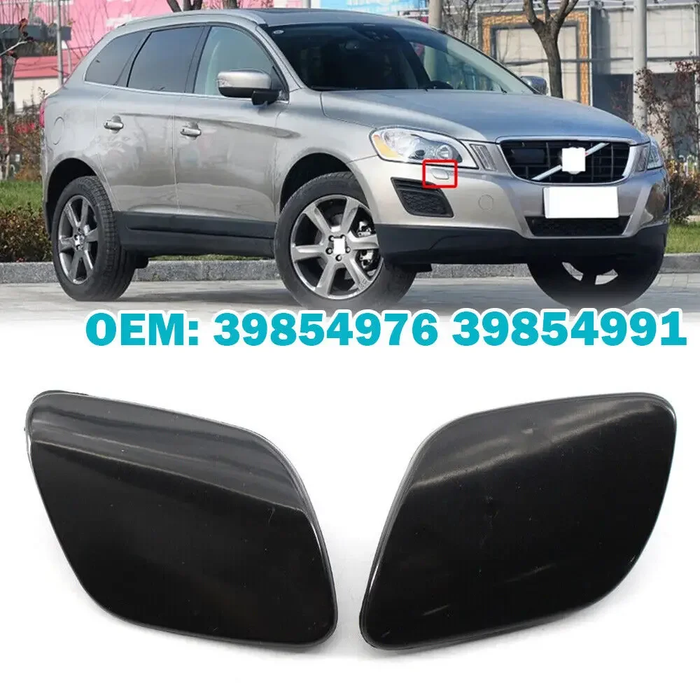 For Volvo XC60 2009-2013 30763411 39854976 39854991 30763410 Car Bumper Headlight Lamp Washer Cap Nozzle Covers Replacement Part 