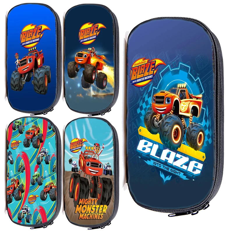 Blaze and the Monster Machines Pencil Case Girls Makeup Bag Kawaii Cartoon Car Cute Student Stationery Storage Kids Boys Gift