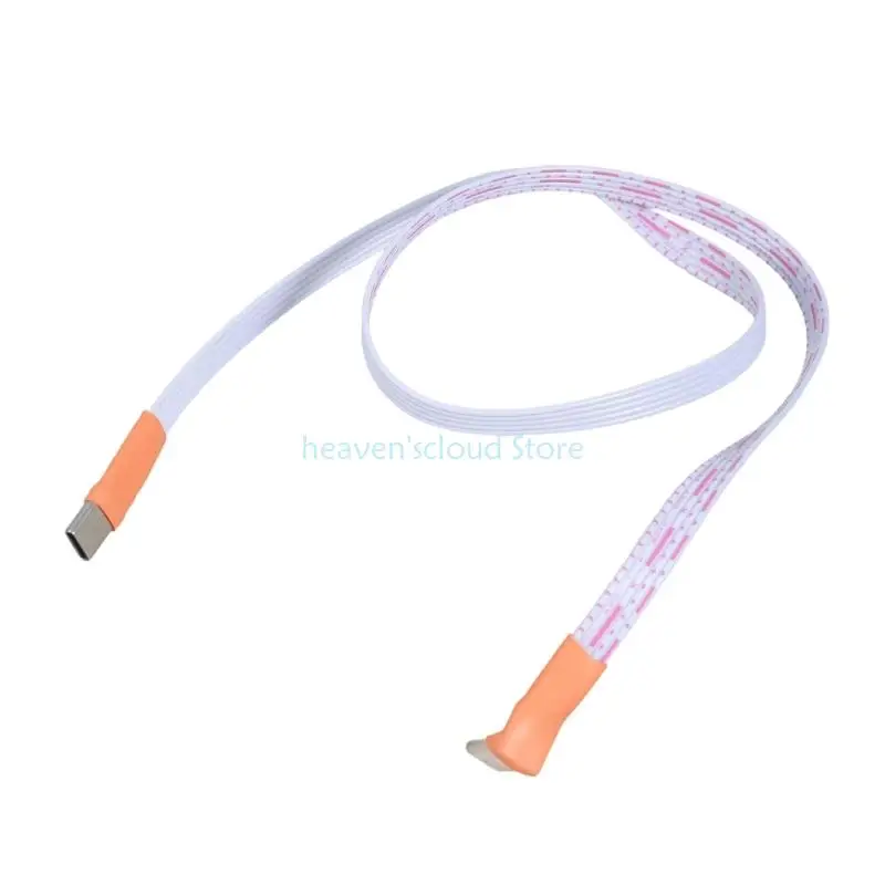 Y88B Espacio Guardar ángulo recto Tipo C Conector masculino a masculino Cable datos FPC FPC 5V 2A Carga para dispositivos