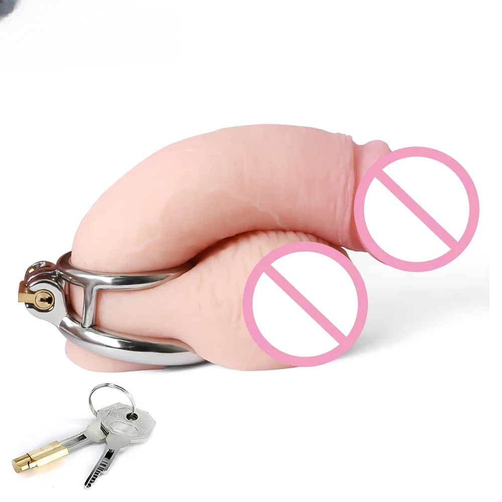 Anillo doble de acero inoxidable para pene, jaula de castidad masculina, dispositivo de Bondage, Juguetes sexuales de restricción para hombres, entrenamiento de adultos