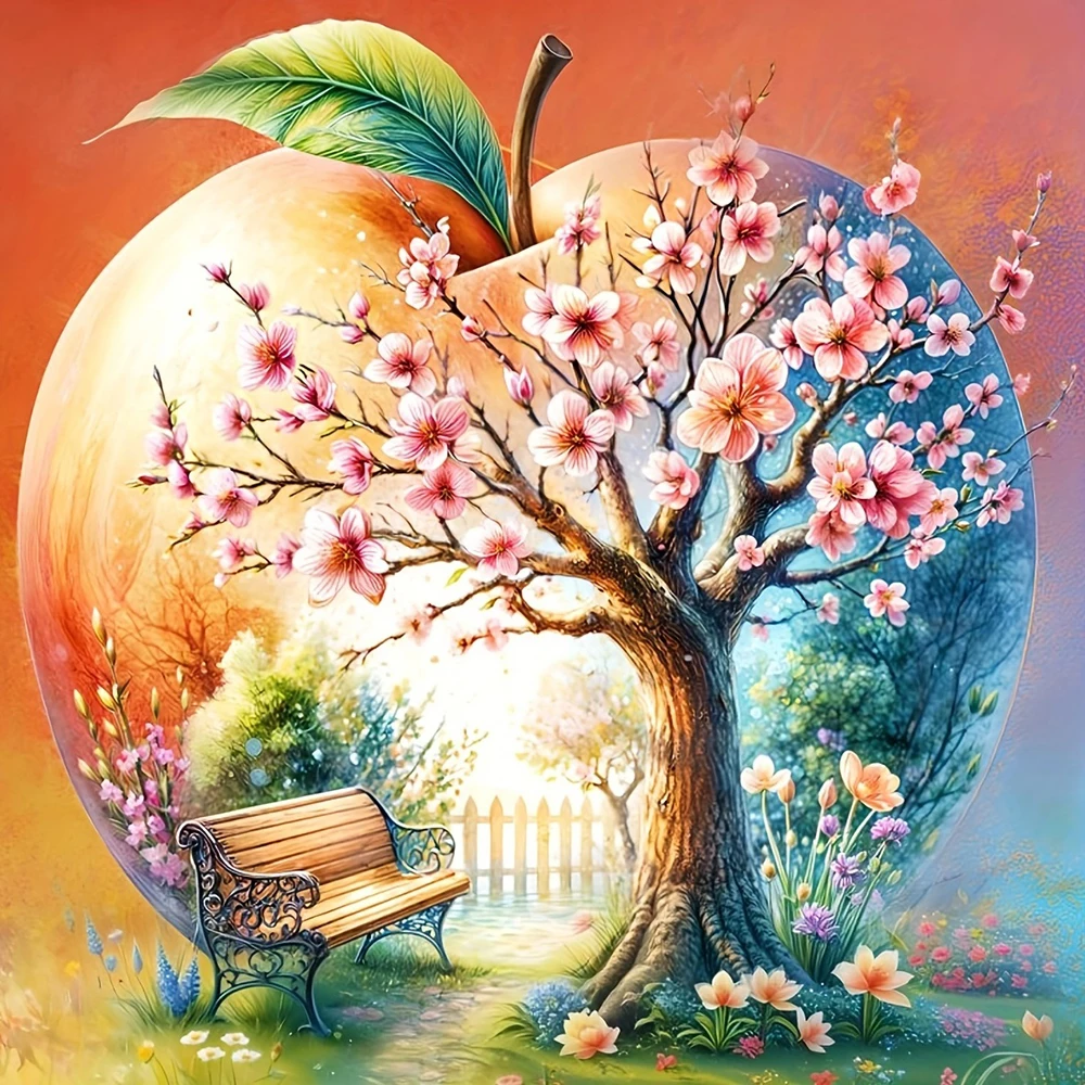 

EverShine Diamond Embroidery Apple DIY 5D Full Drill Diamond Art Painting Kit Tree Mosaic Flower Creative Leisure Handmade Gift