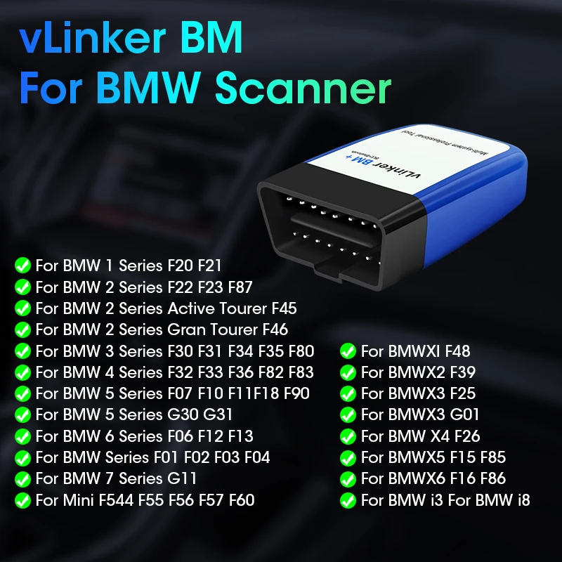 vLinker iCar Pro OBD 2 OBD2 For BMW Car Auto diagnostic Scanner Bluetooth 4.0 BT3.0 For Android / IOS Scan Tools Elm 327 V1 5