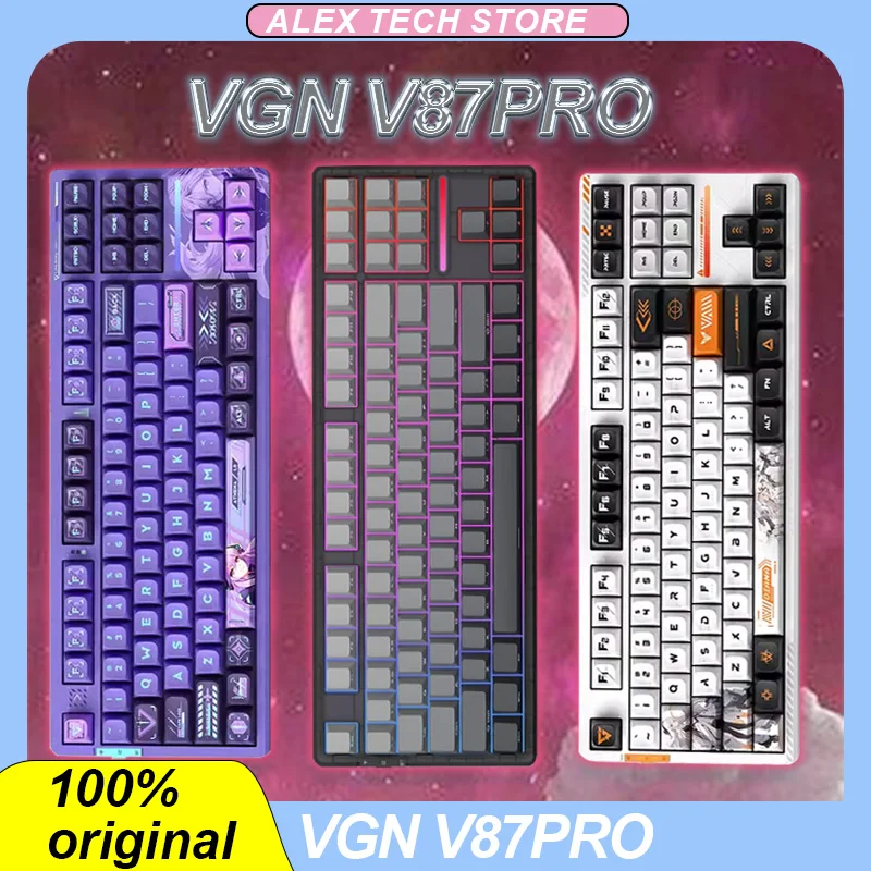 

VGN V87PRO Mechanical Keyboard Tri-Mode Wireless Bluetooth Hot Plug Gasket RGB Customized Low latency Gaming Keyboard PC Gifts