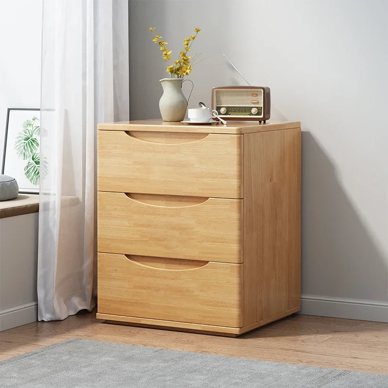 All solid wood bedside table, simple modern bedroom storage cabinet, Nordic bedside Japanese-style locker