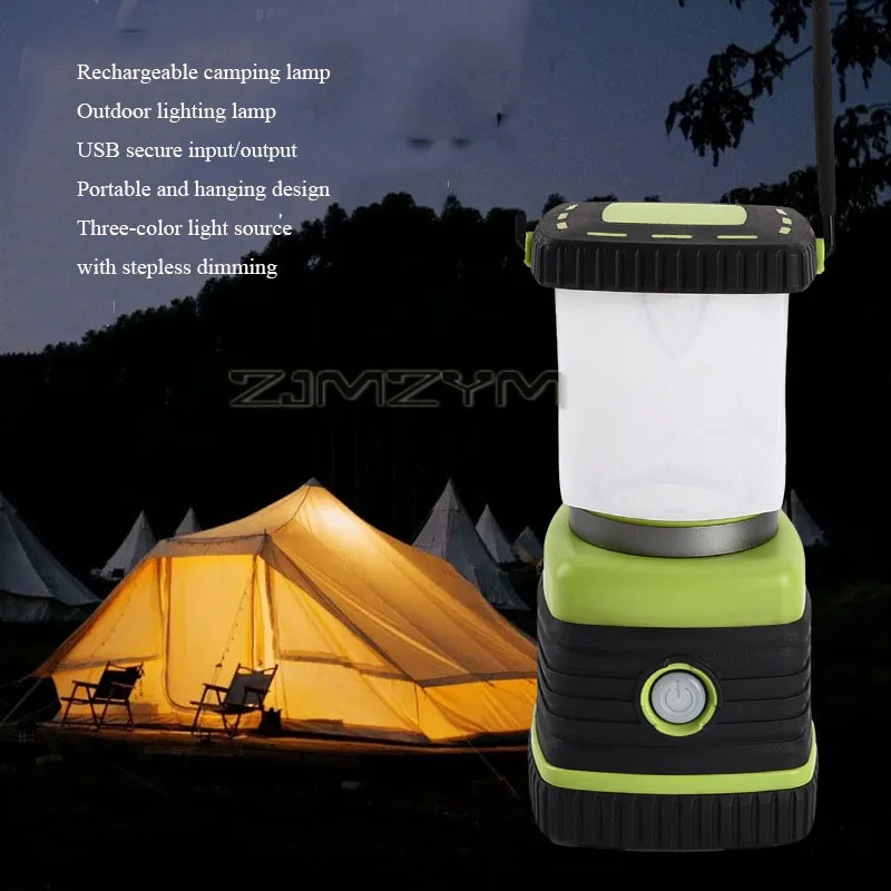 Multi-Function Cam Tent Light Stepless Dimming Camping Lanterns Handheld&Hanging Tabletop Lamp Rechargeable Emergency Light