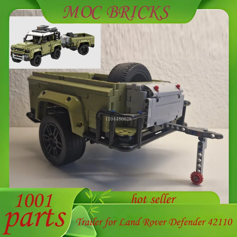 

Customed Technical MOC Trailer Truck Container Offroad Trailer for Defender 42110 Building Blocks Model DIY Bricks Toy Gifts
