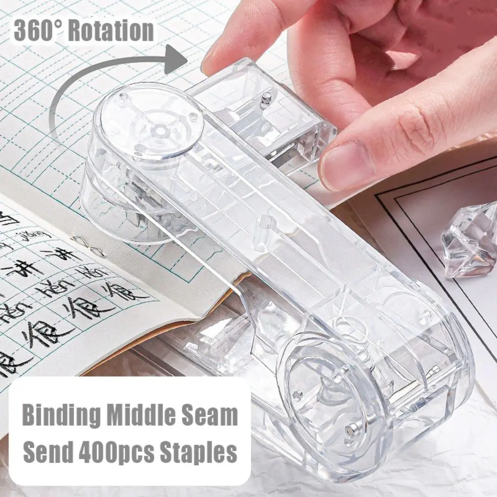 Verwenden Sie 24/6 26/6 Heftklammern, robustes, müheloses, robustes Heftgerät, multifunktionales 360-Grad-Dreh-Handbuch-Bindewerkzeug