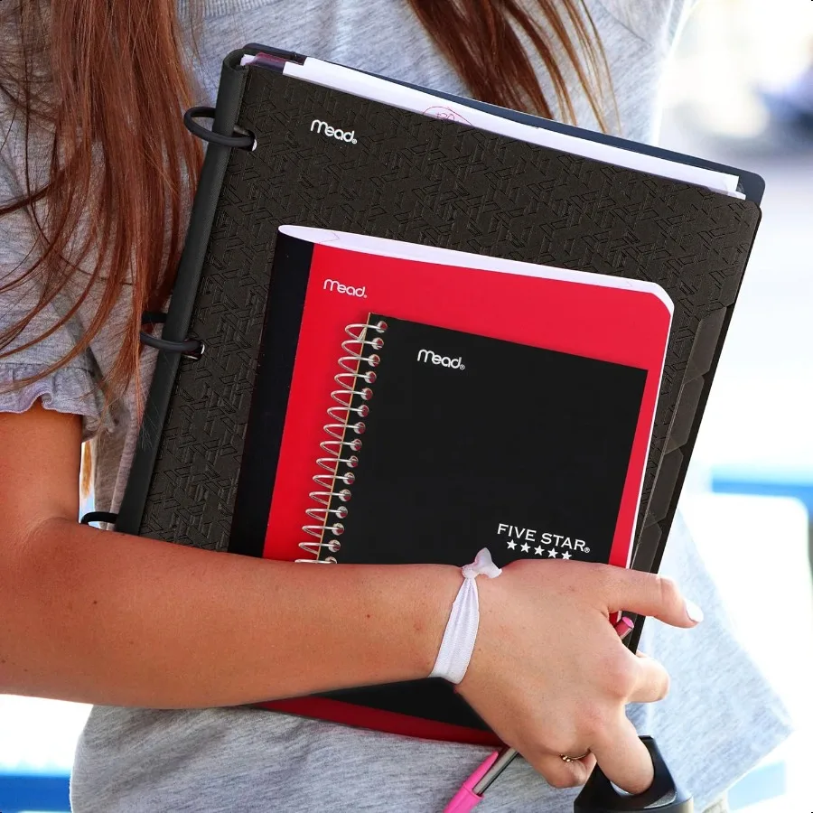 스파이럴 노트 1과목 대학노트용 줄지 노트 개인용 사이즈 43.8 x 7.80매 잉크 번짐 방지 방수 커버 블랙 450