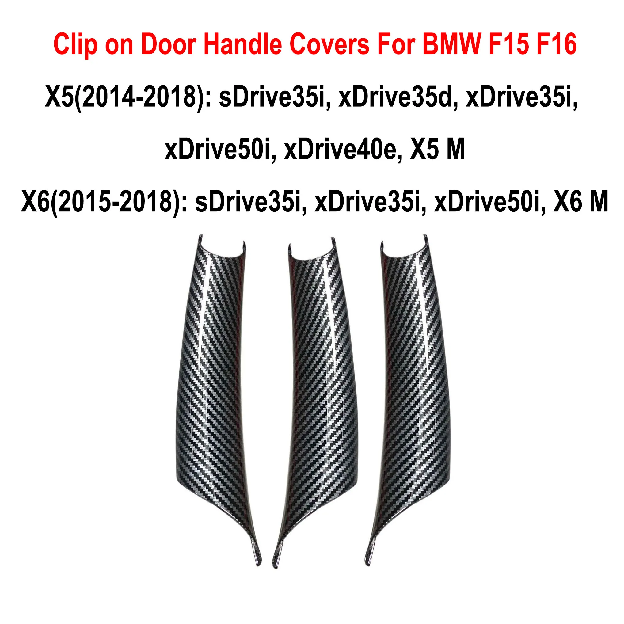 F15 F16 LHD RHD Easy Install Clip On Interior Passenger Door Handle Inside Trim Replacement for BMW X5 X6 F15 F16 2014-2018