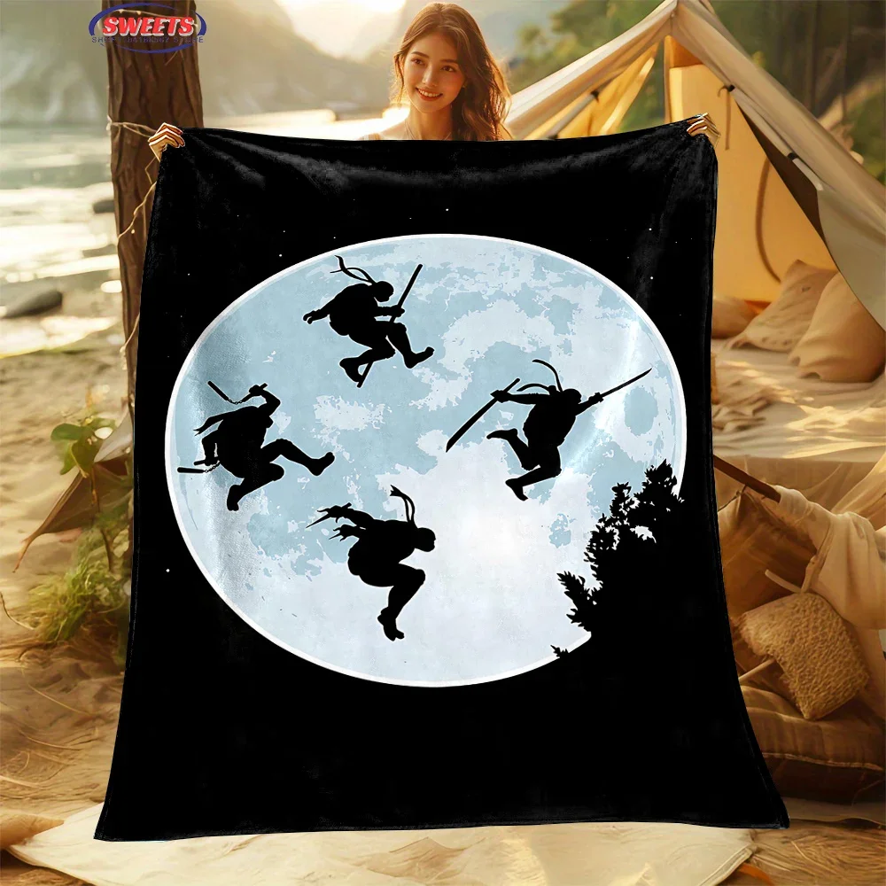 Nieuwe aankomst! M-Mutant Turt1e Flanel Kunstdeken Slaapbankhoes Vier Seizoenen Pluizige Quiltdeken Flanel Gooi, Machinewasbaar