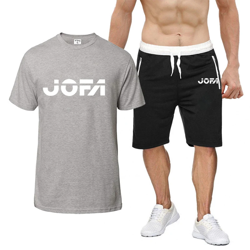 2024 JOFA Hockeyer Summer Men Fashion New Eight-Color Short-Sleeved Set Comfortable Casual T-shirt + Shorts Printing Suit