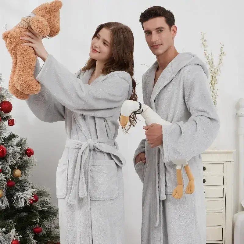 Autumn and Winter Kimono Bathrobe Robe Gown Thick Flannel Home Wear Pajamas  Warm Sleepwear Intimate Lingerie Loungewear Pajamas