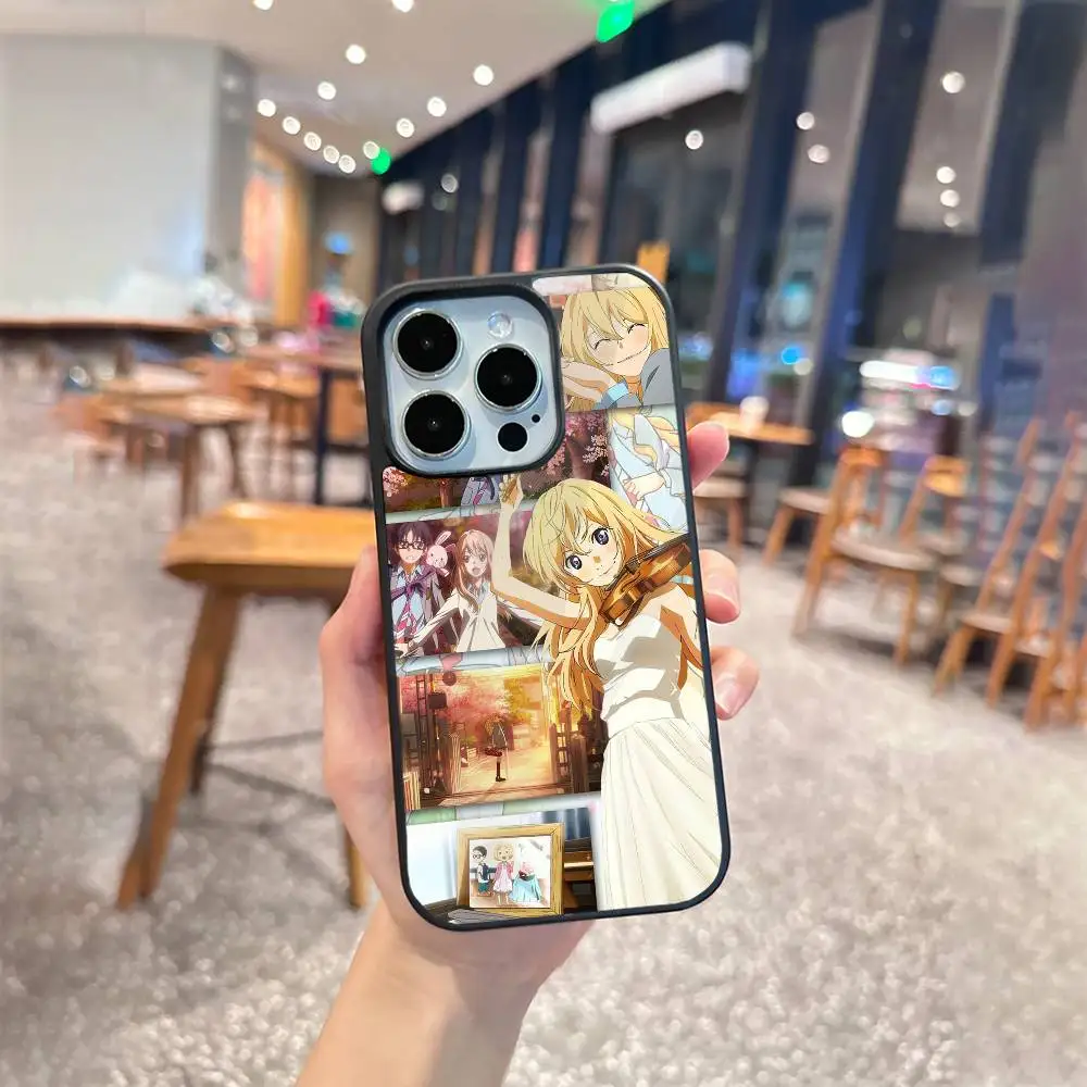 Capa de telefone em quadrinhos Y-Your L-lie IN APRIL para iPhone 17,16,15,14,13,Pro,Max,Plus, magnética para carregamento sem fio Magsafe