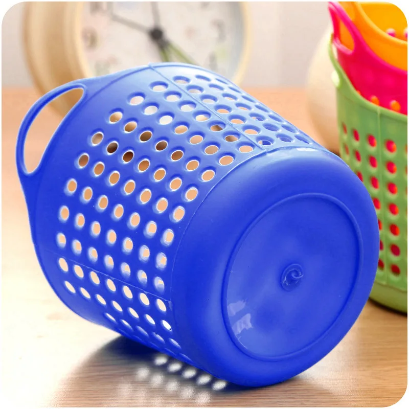Mini Desktop Storage Basket Criatividade Moda Oco Toy Basket Plastic Table Sundries Trash Organizer cesta Pen Container