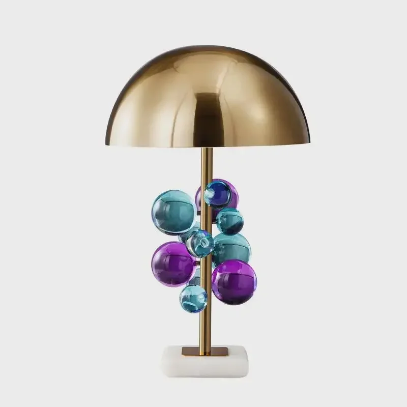 

Table Lamp Creative Italian Designer Mushroom Lamp Romanti Colorful Glass Ball Lamp for Living Room Bedroom Reading