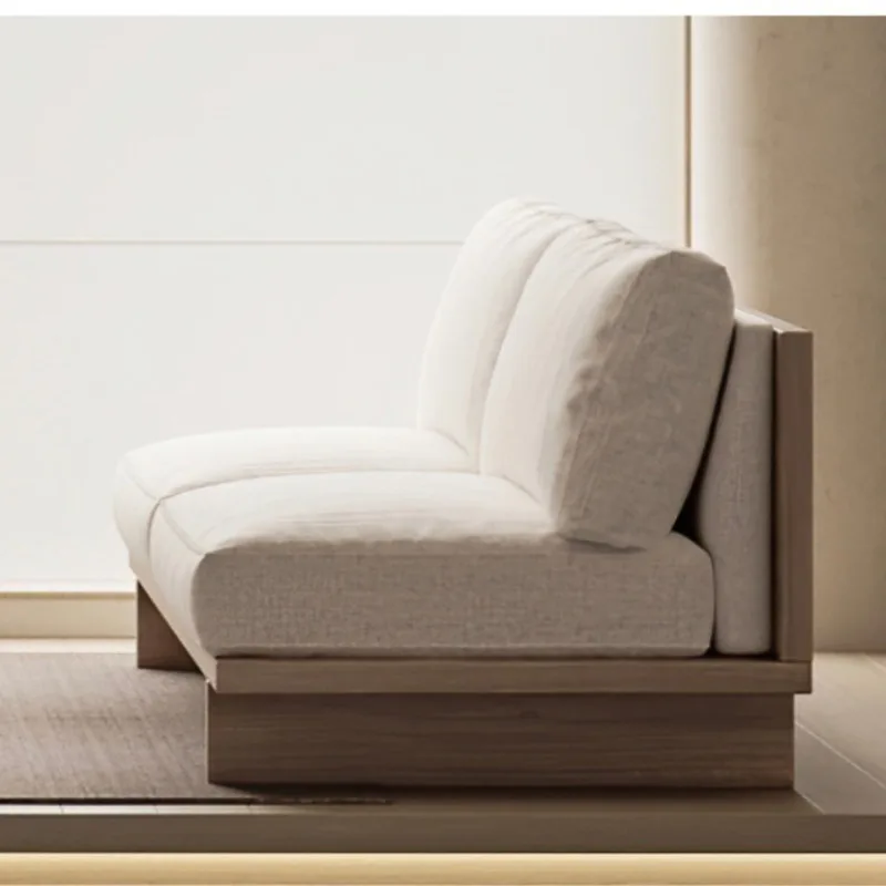 Nordic small apartment Japanese log style sofa