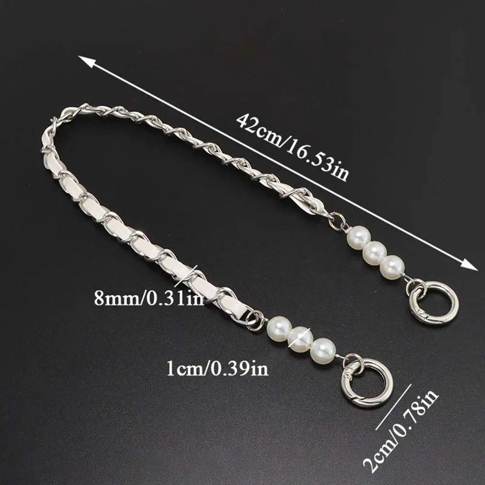 JO216.239.Pearl Keychain Decoration, étui pour téléphone portable, ceinture en perles simulées, accessoires de sac pour femmes douces, bricolage, 42cm