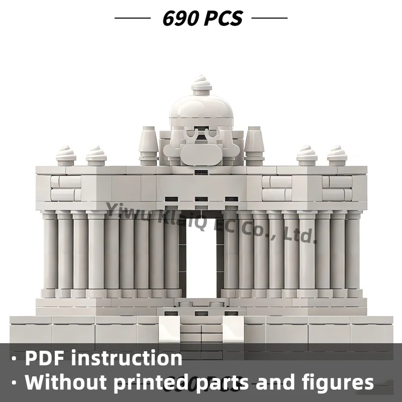 MOC Classical Zodiac Shrine Colonnade Temple Building Blocks 690Pcs, Ancient Grecian Sanctuary Model Bricks Adults