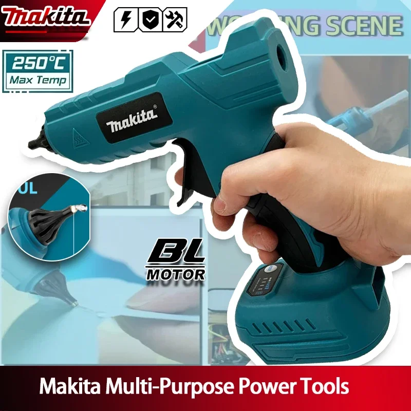 

Клеевой пистолет Makita для упаковки и декора, электрический термоклеевой пистолет 18В с литий-ионным аккумулятором, для DIY-проектов