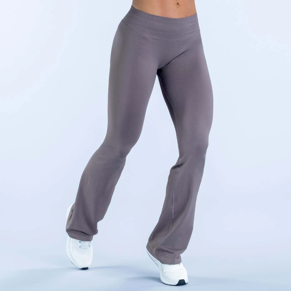 Flares Scrunch Booty Leggings für Damen, Nahtlose Yoga-Hose, Hochgeschnittene Schlaghose, Squat-Proof Sport-Tights, Workout-Hose – Detail 17