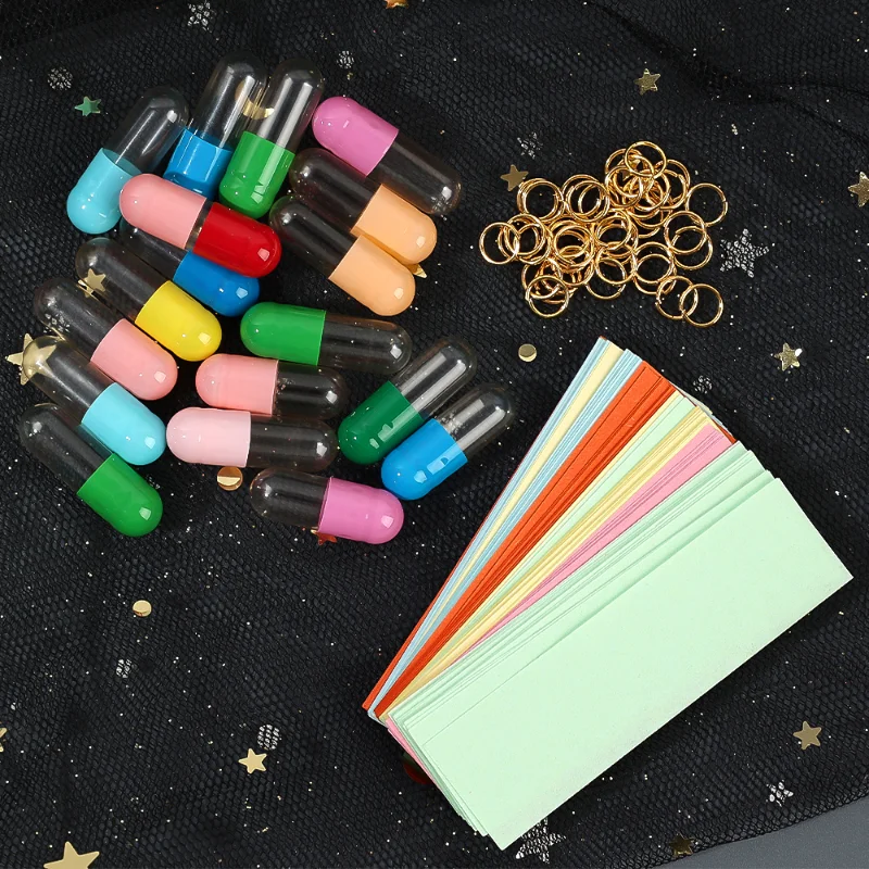 100PCS Lucky Wishing Bottle Capsule Rolls Pills Event Party Supplies Gifts Pill Love Letterhead Stationery Paper Envelopes