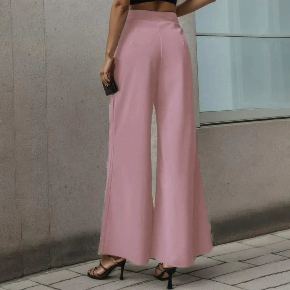 Loose Fit Lace-up Trousers Stylish Lace-up Women's Casual Pants High Waist Wide Leg Trousers for Commuting Daily Wear Versatile