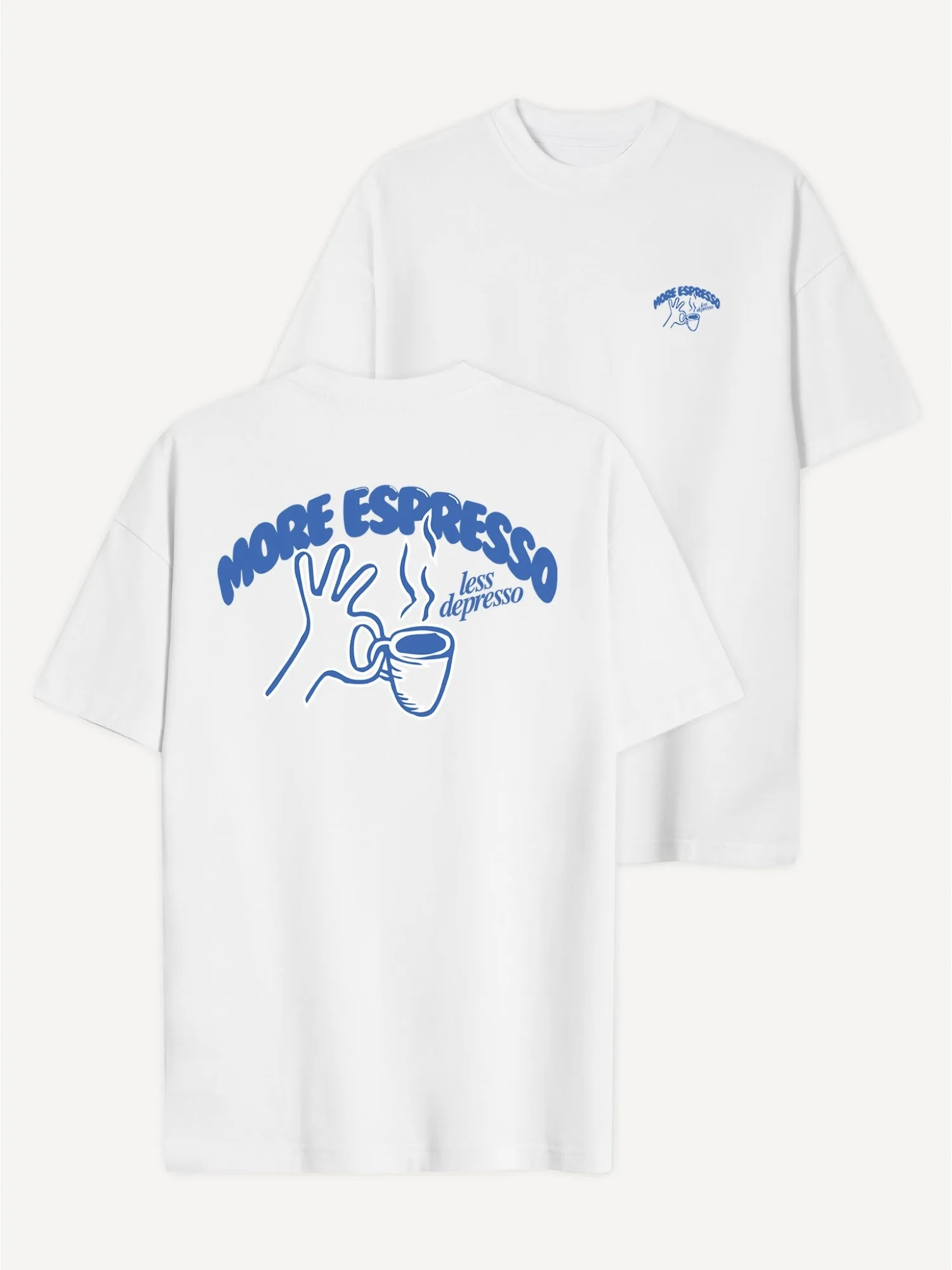More Espresso Less Depresso Print T-Shirt Men Women Funny Coffee Slogan Casual Cotton Short Sleeve Tee Tops