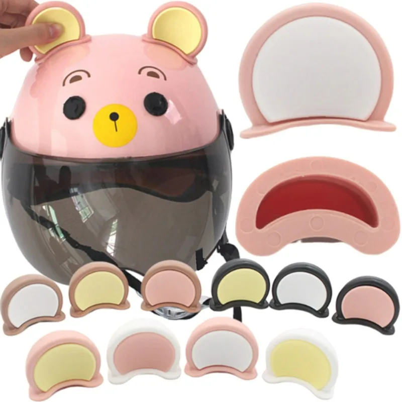 

2pcs Colorful Motorcycle Helmet Bear Ears Decor Universal Motorbike Bicycle Car Styling Decoration Helmet Stickers Accessories