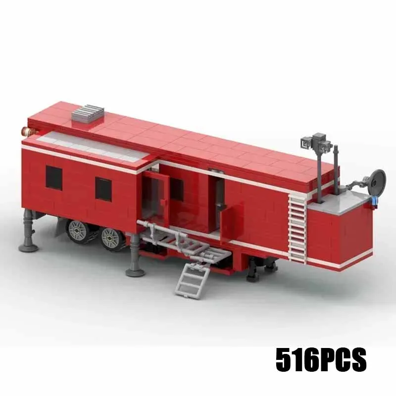 Moc Building Bricks Fire Department Auflieger Model Technology Block City Car Toy DIY Assembly Sets Christmas Gift