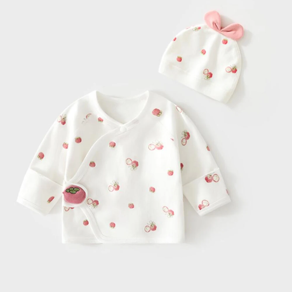 

Футболки для маленьких девочек, 100% чесаный хлопок, весенне-осенние топы с длинными рукавами для новорожденных, детская одежда унисекс с шапочкой, от 0 до 3 месяцев