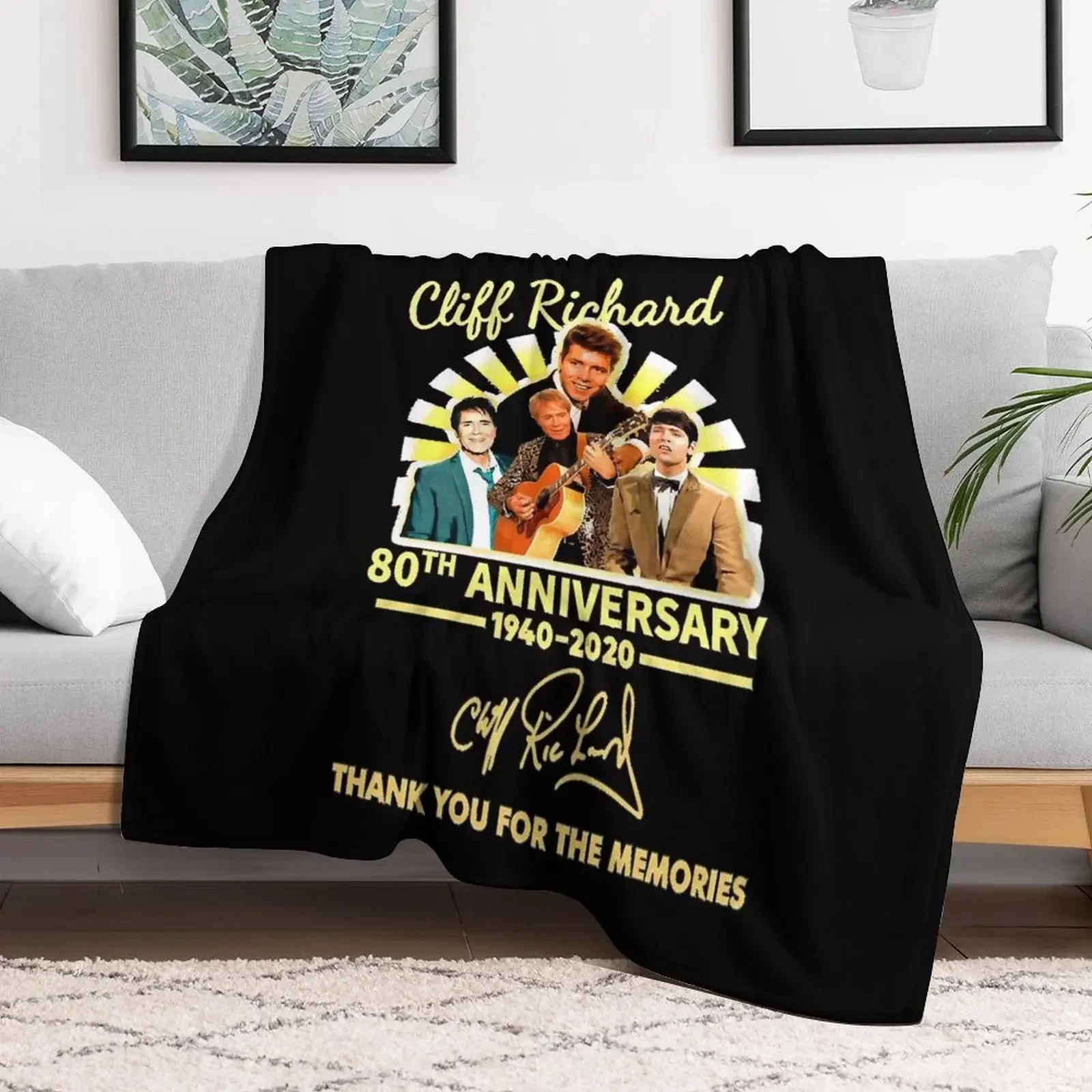 

Gifts Idea Cliff Ríchárd Signature For The Memories Gifts Best Men Classic Essential Throw Blanket Soft Plush Plaid Blankets